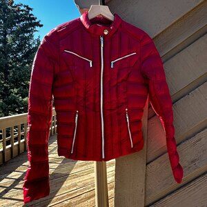 Laundry by Shelli Segal Red Puffer Jacket 80s Style